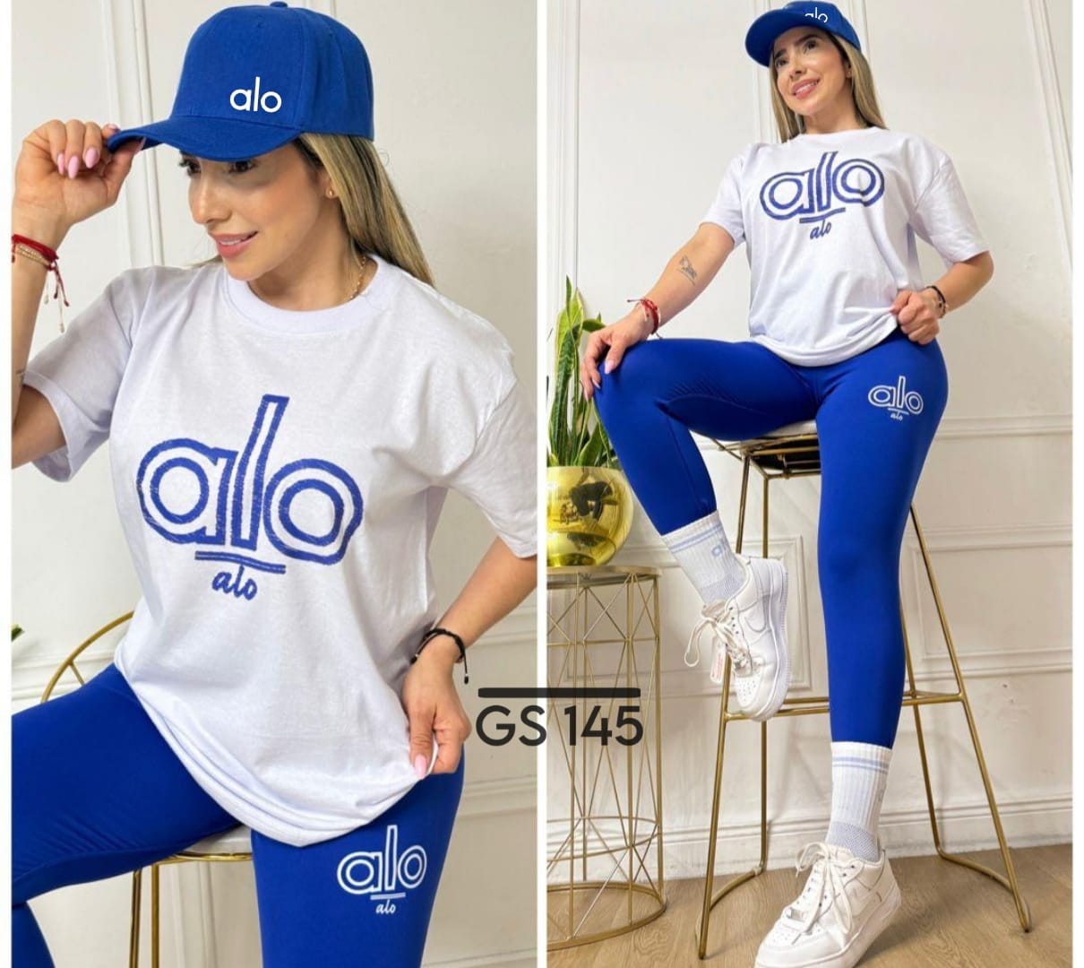 Conjunto 3 Piezas Alo Pantalón Largo Lycra Stretch, T-shirt  y Gorra