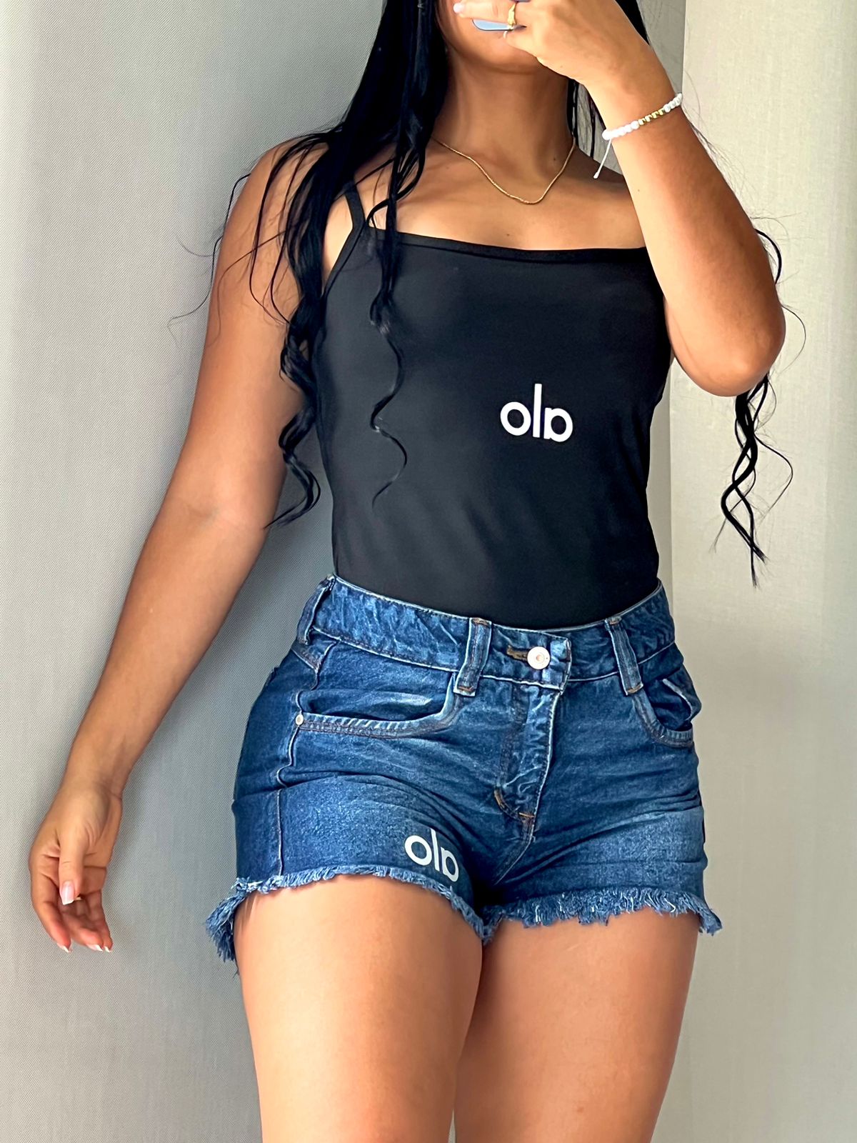 Conjunto 2 Piezas Alo Corto en Jean y Top